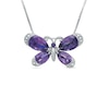 Thumbnail Image 1 of Amethyst Butterfly Pendant in 14K White Gold with Diamond Accents
