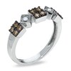 Thumbnail Image 2 of 1/3 CT. T.W. Champagne and White Diamond Block Ring in 14K White Gold