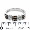 Thumbnail Image 3 of 1/3 CT. T.W. Champagne and White Diamond Block Ring in 14K White Gold
