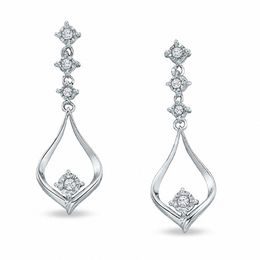 1/6 CT. T.W. Diamond Teardrop Dangle Earrings in 14K White Gold