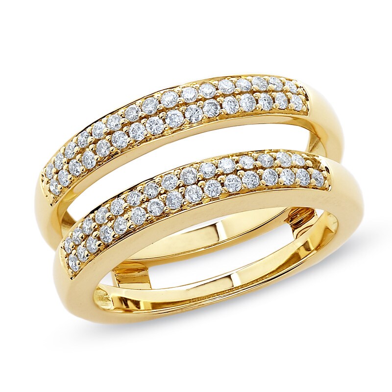 Main Image 1 of 1/2 CT. T.W. Diamond Pavé Ring Solitaire Enhancer in 14K Gold