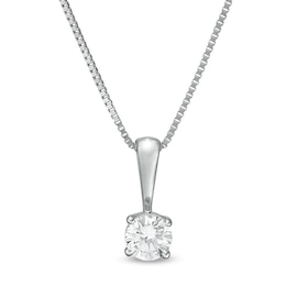 1/4 CT. Diamond Solitaire Pendant in 14K White Gold (J/I2)
