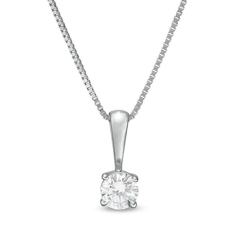 1/4 CT. Diamond Solitaire Pendant in 14K White Gold (J/I2)