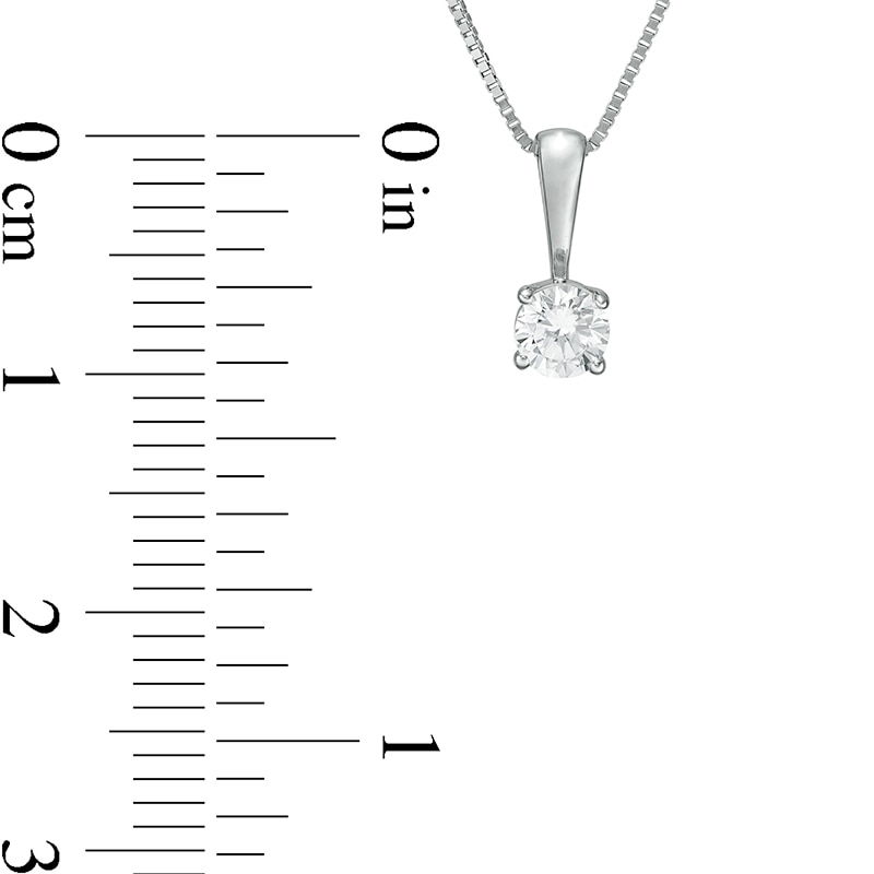 1/4 CT. Diamond Solitaire Pendant in 14K White Gold (J/I2)