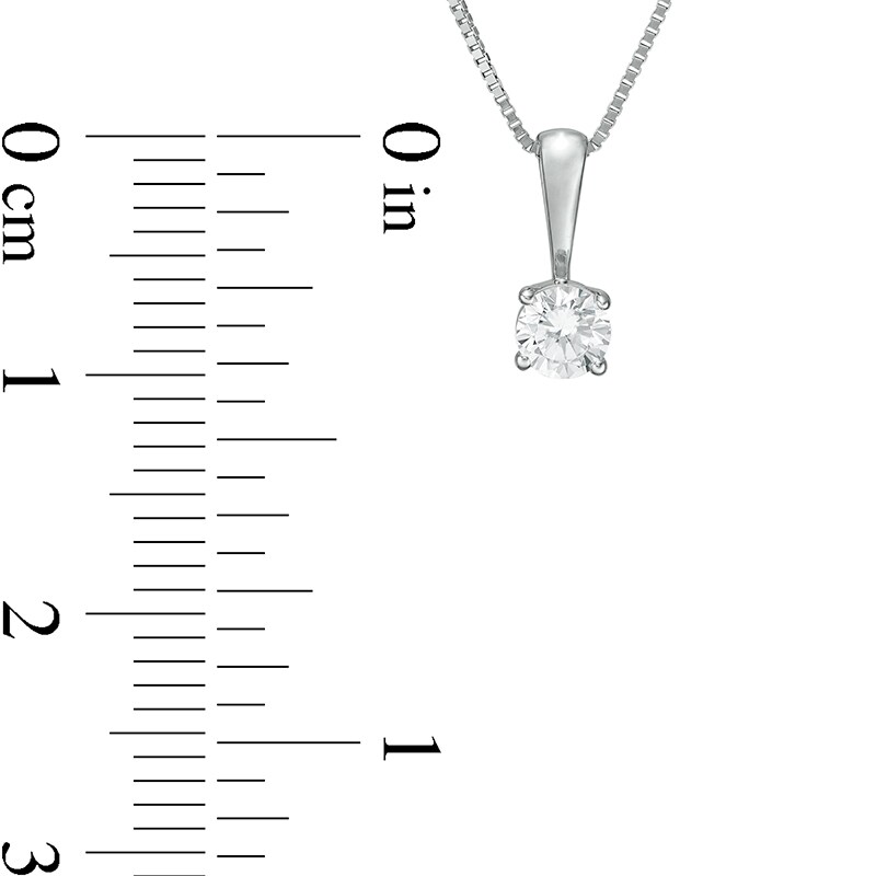 Main Image 3 of 1/4 CT. Diamond Solitaire Pendant in 14K White Gold (J/I2)