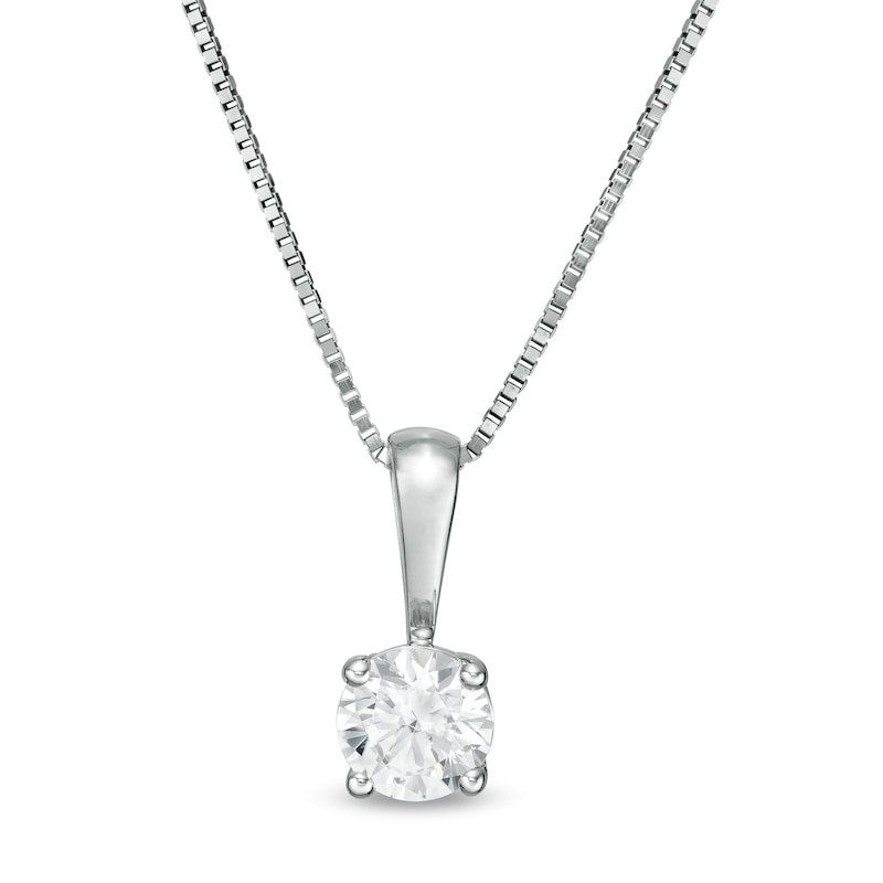 Main Image 1 of 1/3 CT. Certified Diamond Solitaire Pendant in 14K White Gold (J/I3)