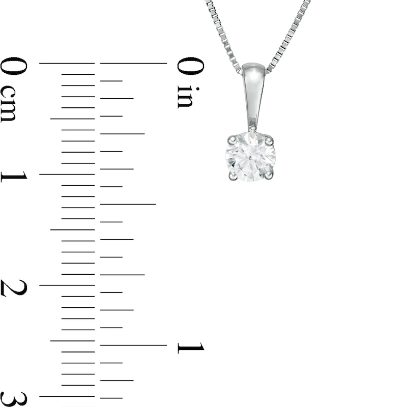 1/3 CT. Certified Diamond Solitaire Pendant in 14K White Gold (J/I3)