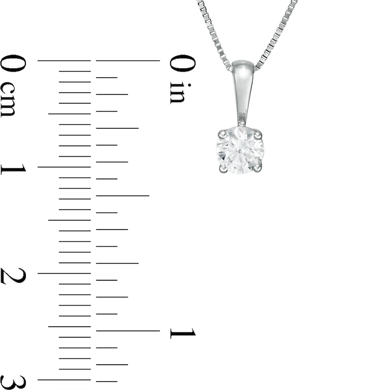 Main Image 3 of 1/3 CT. Certified Diamond Solitaire Pendant in 14K White Gold (J/I3)