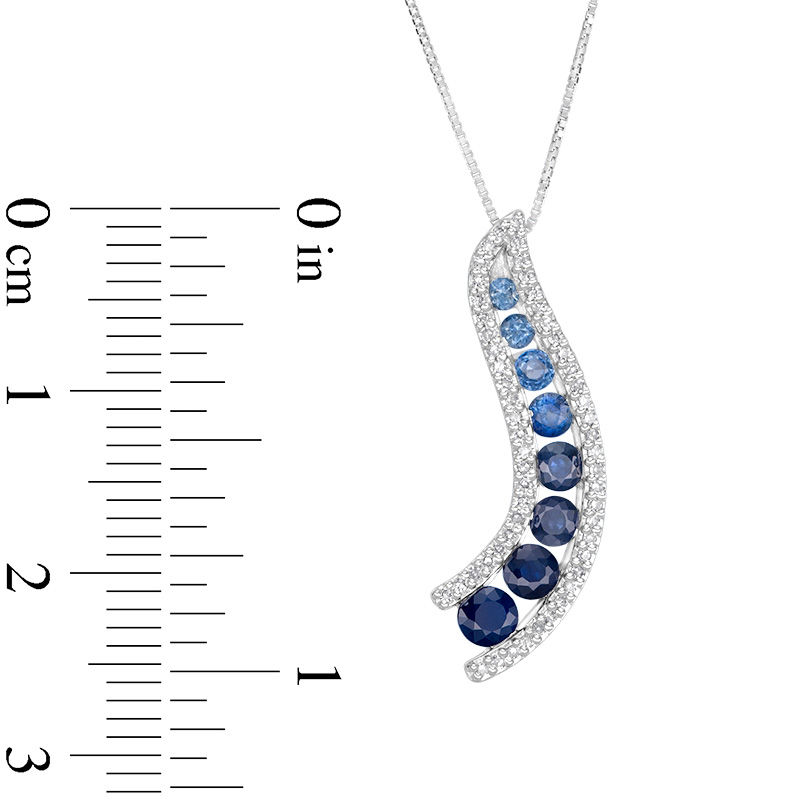 Blue Sapphire Necklace - Round 2.30 Ct. - 14K Yellow Gold #J7831