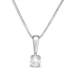 1/6 CT. Certified Diamond Solitaire Pendant in 14K White Gold (J/I2)