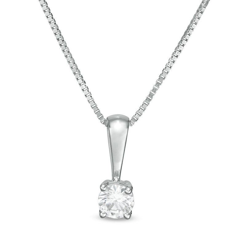 Main Image 1 of 1/6 CT. Certified Diamond Solitaire Pendant in 14K White Gold (J/I2)