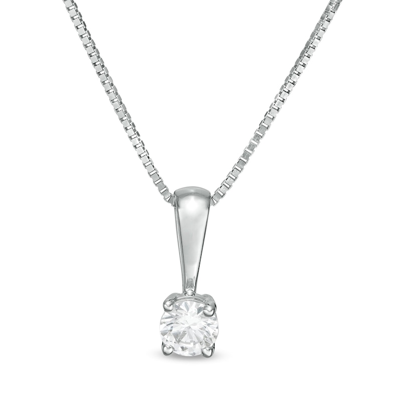 1/2 Ct. Certified Diamond Solitaire Pendant in 14K White Gold (J/I2)