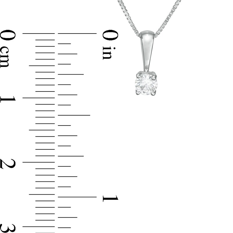 Main Image 3 of 1/6 CT. Certified Diamond Solitaire Pendant in 14K White Gold (J/I2)