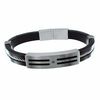 Thumbnail Image 0 of Men's Diamond Accent 10mm Stainless Steel and Rubber Bangle Bracelet