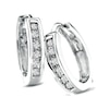 Thumbnail Image 1 of 1/10 CT. T.W. Diamond Huggie Hoop Earrings in 10K White Gold