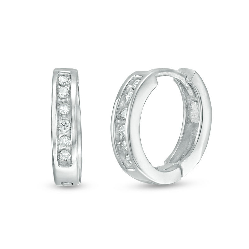 White gold huggie hoop hotsell