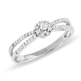 1/8 CT. T.W. Diamond Split Shank Promise Ring in 10K White Gold