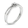 Thumbnail Image 1 of 1/8 CT. T.W. Diamond Split Shank Promise Ring in 10K White Gold