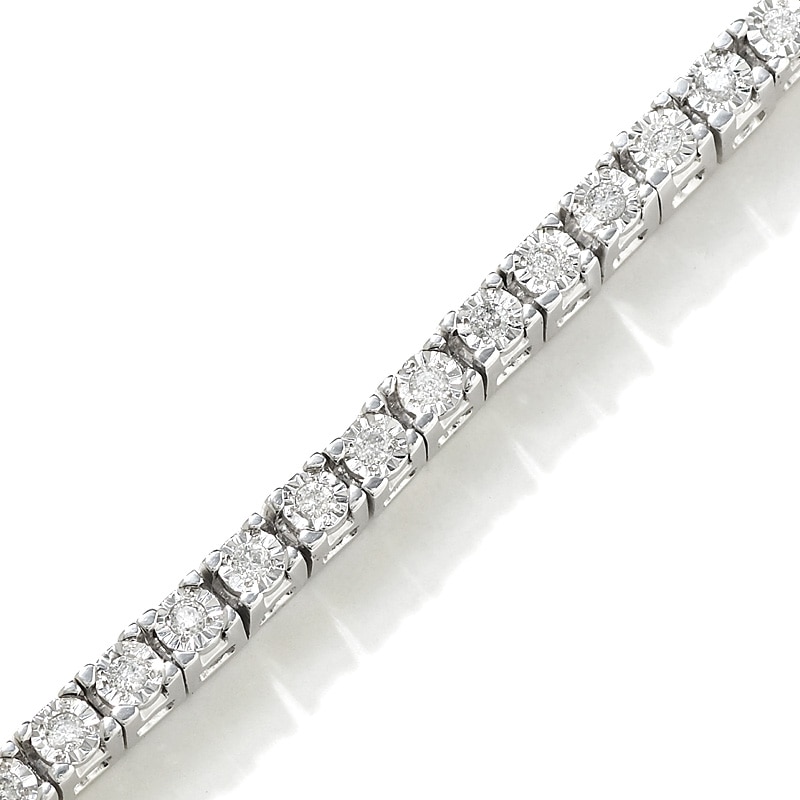 Main Image 1 of 3/4 CT. T.W. Diamond Tennis Bracelet in Sterling Silver
