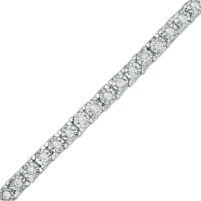 Silver color Rhodium Plated Brass Clear CZ Tennis Bracelet SBBB00006