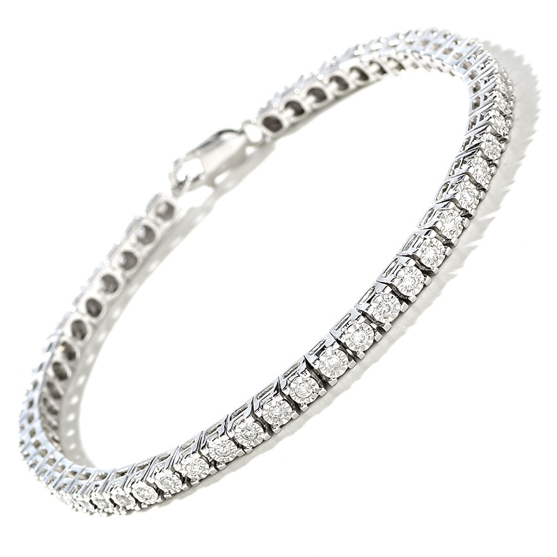Main Image 2 of 1 CT. T.W. Diamond Tennis Bracelet in Sterling Silver