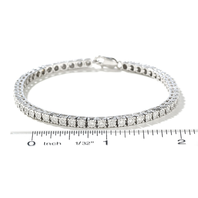 Main Image 3 of 1 CT. T.W. Diamond Tennis Bracelet in Sterling Silver