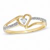 Thumbnail Image 1 of Diamond Accent Heart Split Shank Promise Ring in 10K Gold
