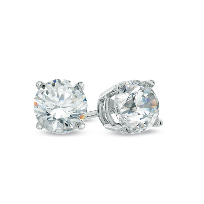 1-1/4 CT. T.W. Diamond Solitaire Earrings in 14K White Gold