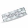 Thumbnail Image 1 of 1/4 CT. T.W. Diamond Five Stone Brushed Band in 14K White Gold