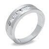 Thumbnail Image 1 of Men's 1/2 CT. T.W. Diamond Five Stone Brushed Band in 14K White Gold
