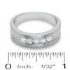 Thumbnail Image 2 of Men's 1/2 CT. T.W. Diamond Five Stone Brushed Band in 14K White Gold