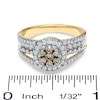 Thumbnail Image 2 of 1 CT. T.W. Champagne and White Diamond Flower Ring in 14K Gold