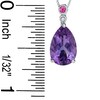 Thumbnail Image 2 of Pear-Shaped Amethyst and Pink Tourmaline Pendant in 14K White Gold with Diamond Accent