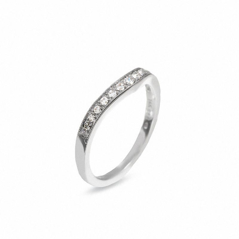 Main Image 2 of Milgrain Diamond Solitaire Enhancer in 14K White Gold with Diamond Accents