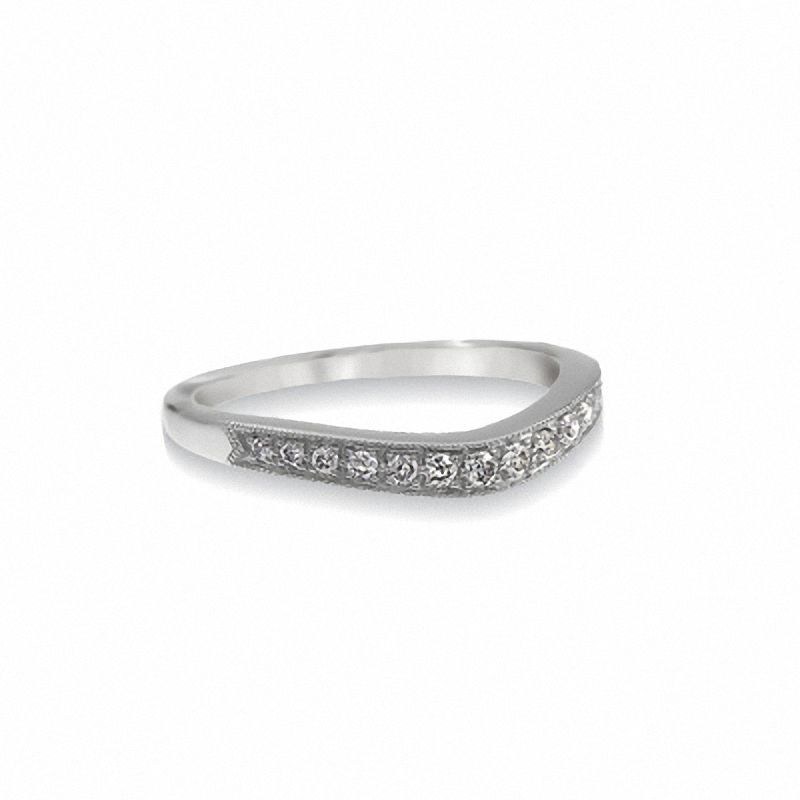 Main Image 3 of Milgrain Diamond Solitaire Enhancer in 14K White Gold with Diamond Accents