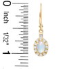Thumbnail Image 2 of Lab-Created Opal and White Sapphire Drop Earrings in 14K Gold