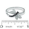 Thumbnail Image 2 of Enhanced Black and White Diamond Dragonfly Ring in 14K White Gold