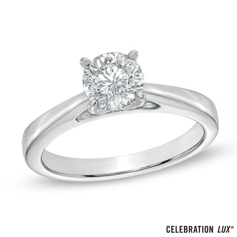 Main Image 1 of Celebration Lux® 1 CT. Certified Diamond Solitaire Engagement Ring in 18K White Gold (I/SI2)