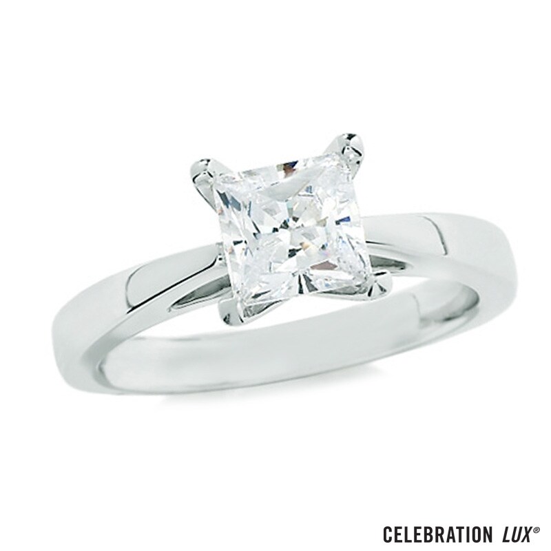 Celebration Lux® 1-1/2 CT. Princess-Cut Diamond Solitaire Engagement Ring in 18K White Gold (I/SI2)