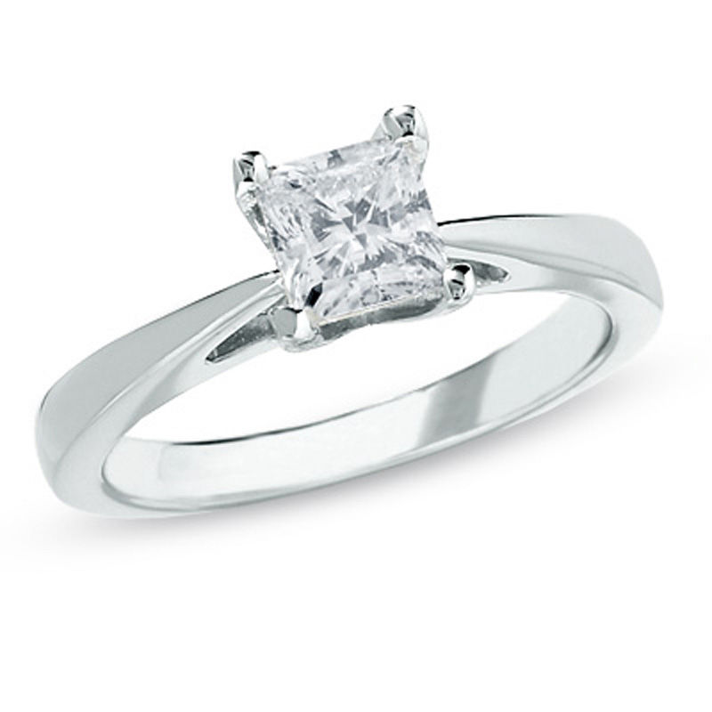 Celebration Lux® 1 CT. Princess-Cut Diamond Solitaire Engagement Ring in 18K White Gold (I/SI2)