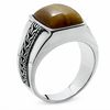 Thumbnail Image 2 of Men's Tiger Eye Large Quartz Ring in Sterling Silver