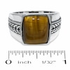 Thumbnail Image 2 of Men's Tiger Eye Large Quartz Ring in Sterling Silver