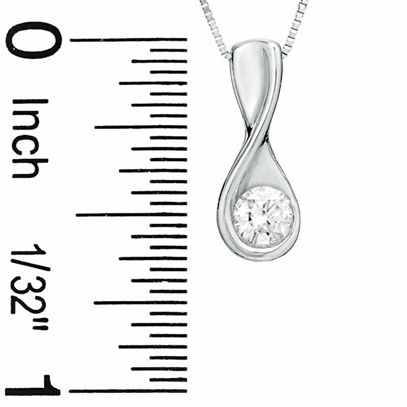 Main Image 2 of Sirena™ 1/3 CT. Diamond Solitaire Twist  Pendant in 14K White Gold