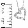 Thumbnail Image 1 of 1/5 CT. T.W. Diamond Tilted Heart Pendant in 10K White Gold