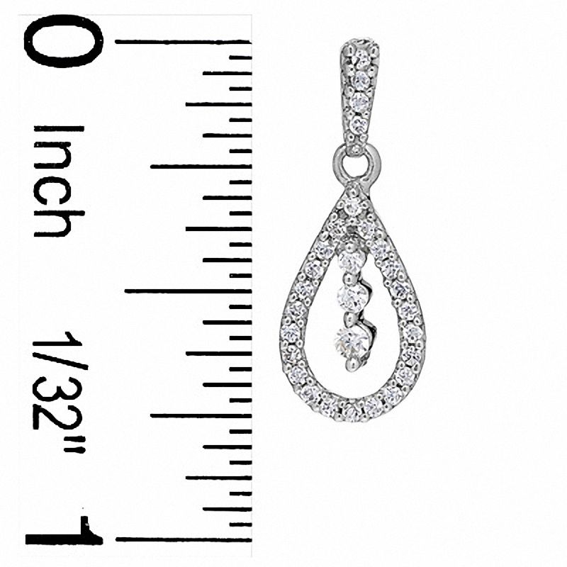 1/3 CT. T.W. Diamond Pear-Shaped Drop Earrings in 10K White Gold