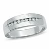 Thumbnail Image 0 of Men's 1/4 CT. T.W. Diamond Wedding Band in 14K White Gold