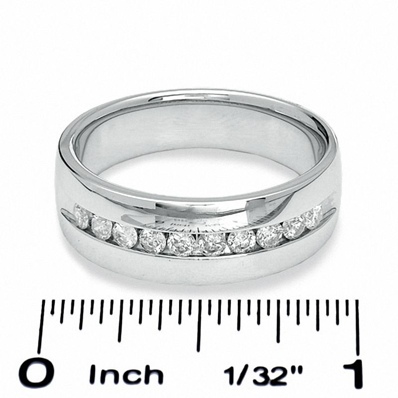 Men's 1/2 CT. T.W. Diamond Wedding Band in 14K White Gold