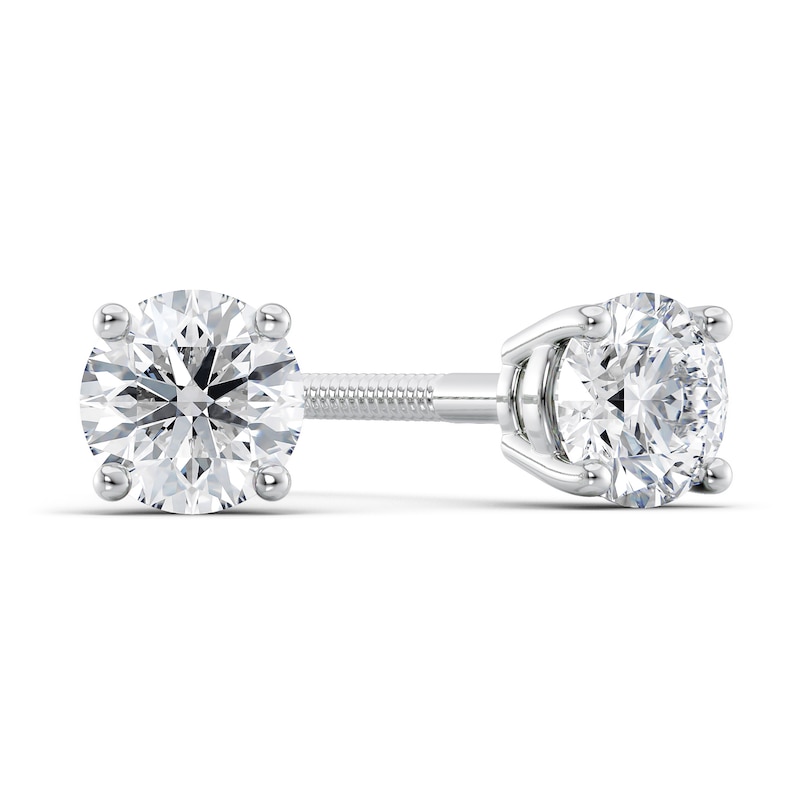 1/2 CT. T.W. Certified Diamond Solitaire Stud Earrings in 14K White Gold (I/VS2)