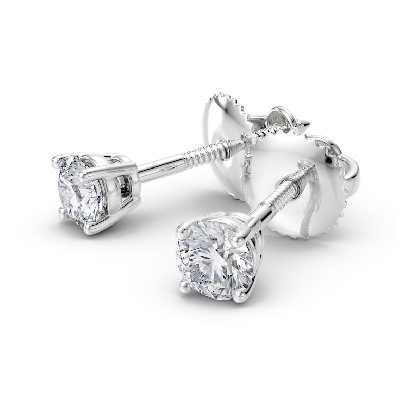 1/2 CT. T.W. Certified Diamond Solitaire Stud Earrings in 14K White Gold (I/VS2)