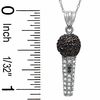 Thumbnail Image 2 of 1/3 CT. T.W. Enhanced Black and White Diamond Microphone Pendant in 10K White Gold